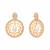 gold plated cubic zirconia studded contemporary moon shaped pearl drop chandbalis