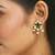gold plated elegant kundan & green stone studded pearl drops studs