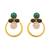 gold plated cubic zirconia studded contemporary stone earrings