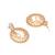 gold plated cubic zirconia studded contemporary moon shaped pearl drop chandbalis