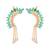 gold plated faux emerald studded contemporary ear cuff earrings
