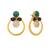 gold plated cubic zirconia studded contemporary stone earrings