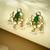 gold plated elegant kundan & green stone studded pearl drops studs
