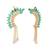 gold plated faux emerald studded contemporary ear cuff earrings