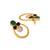 gold plated cubic zirconia studded contemporary stone earrings