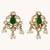 gold plated elegant kundan & green stone studded pearl drops studs