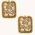gold plated kundan & filigree concept rectangular leafy studs