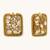 gold plated kundan & filigree concept rectangular leafy studs