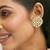 gold plated elegant kundan stone studded & pearl beaded disc studs