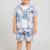 Grey alphabet printed cotton blend co-ord set