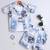 Grey alphabet printed cotton blend co-ord set