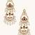 gold plated kundan studded & pearl beaded layered chandbalis