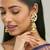 gold plated elegant kundan stone studded & pearl drops mini jhumki dangler earrings