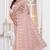 Diamond embroidered resham zari and zarkan work net classic saree in peach for ceremonial
