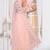 Diamond embroidered resham zari and zarkan work net classic saree in peach for ceremonial