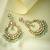 gold plated kundan stone studded & pearl beaded chandbalis