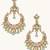 gold plated kundan stone studded & pearl beaded chandbalis