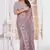 Diamond embroidered resham zari and zarkan work net classic saree in lavender for ceremonial