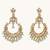 gold plated kundan stone studded & pearl beaded chandbalis