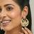 gold plated elegant kundan stone studded & pearl beaded chandbalis