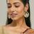 gold plated elegant kundan stone studded & pearl beaded chandbalis