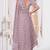 Diamond embroidered resham zari and zarkan work net classic saree in lavender for ceremonial