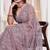 Diamond embroidered resham zari and zarkan work net classic saree in lavender for ceremonial