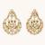 gold plated elegant kundan stone studded & pearl beaded chandbalis