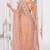 Diamond embroidered resham zari and zarkan work net classic saree in peach for ceremonial