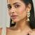 gold plated regal kundan stone studded & pearl drop jhumkas