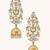 gold plated regal kundan stone studded & pearl drop jhumkas