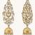 gold plated regal kundan stone studded & pearl drop jhumkas