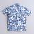 Blue alphabet printed cotton blend co-ord set
