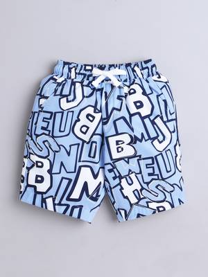 Blue alphabet printed cotton blend co-ord set 4