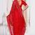 Diamond embroidered resham zari and zarkan work net classic saree in red for ceremonial