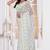 Diamond embroidered resham zari and zarkan work net classic saree in white for ceremonial
