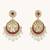 gold plated elegant ruby & kundan stone studded with pearl beaded floral chandbalis