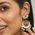 gold plated exquisite kundan stone studded & pearl beaded floral traditional chandbalis