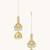 gold plated floral jhumki kundan studded kanauti earrings