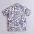 Beige alphabet printed cotton blend co-ord set