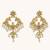 gold plated kundan and pearl earrings with floral stud and intricate crescent design chandbalis