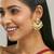 gold plated kundan stone studded & pearl beaded moon chandbalis