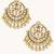 gold plated kundan stone studded & pearl beaded moon chandbalis