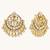 gold plated kundan stone studded & pearl beaded moon chandbalis