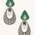 gold plated zircon studded & pearl teardrop shaped dangler earrings