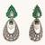 gold plated zircon studded & pearl teardrop shaped dangler earrings
