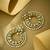 gold plated kundan studded & pearl beaded floral chandbali earrings