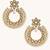 gold plated kundan studded & pearl beaded floral chandbali earrings