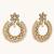gold plated kundan studded & pearl beaded floral chandbali earrings