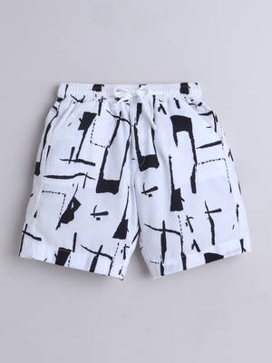 White abstract printed cotton blend co-ord set 4